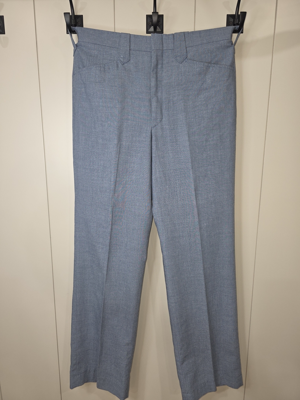 Vtg 70's Farah Straight Leg Trousers Slate Blue Size 33×32 Western Cowboy